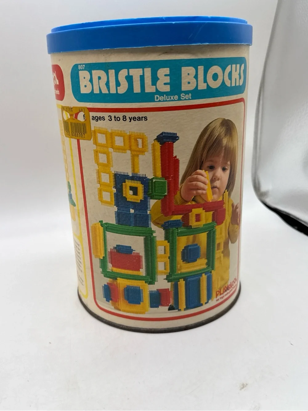 Bristle Blocks Vintage 1975 Deluxe Set Complete 64 Pieces Playskool Toys Caniste